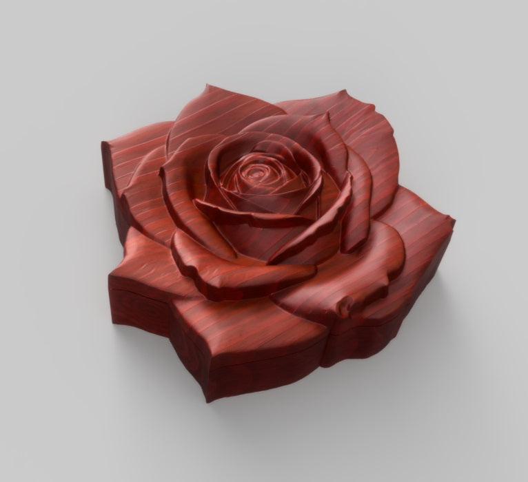 Rose Jewelry Box - 18 Ounce Padauk Wood