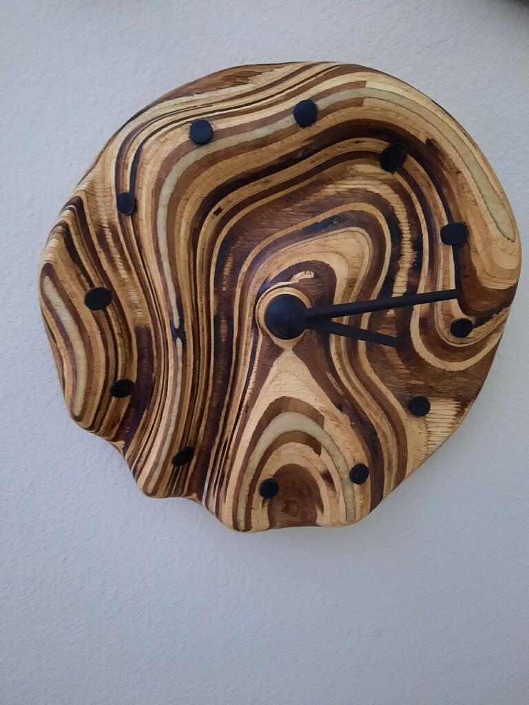 The Wavy Way Wood Clock